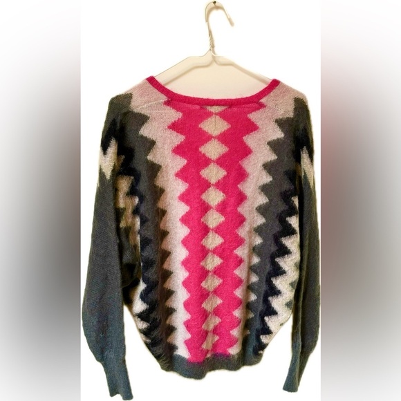 LUISA CERANO Missoni Print Mohair V Neck Sweater - Picture 4 of 8